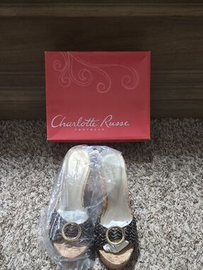 Charlotte Russe Brown Cork Wedge Sandals